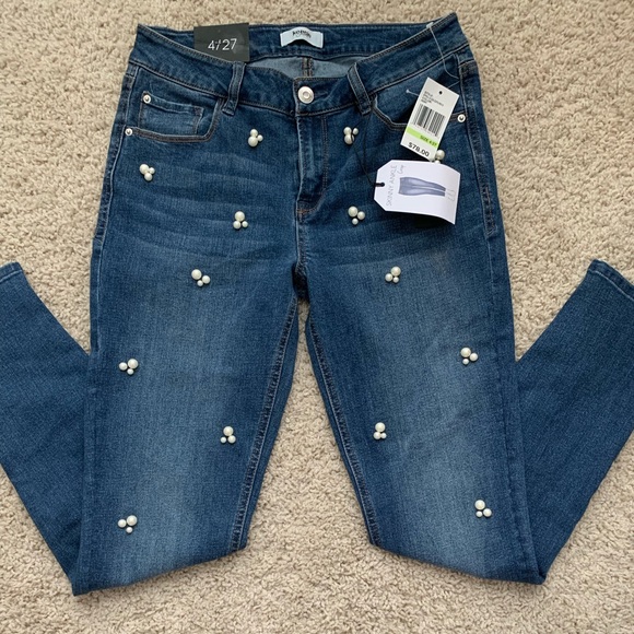 NWT Kensie jeans with pearls - Picture 5 of 7